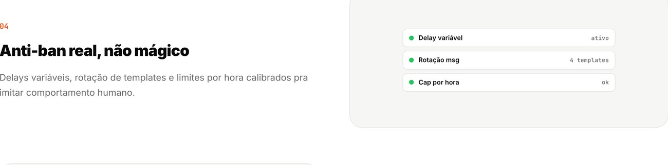 Configurações anti-ban do Afflink: delay variável, rotação e limite por hora